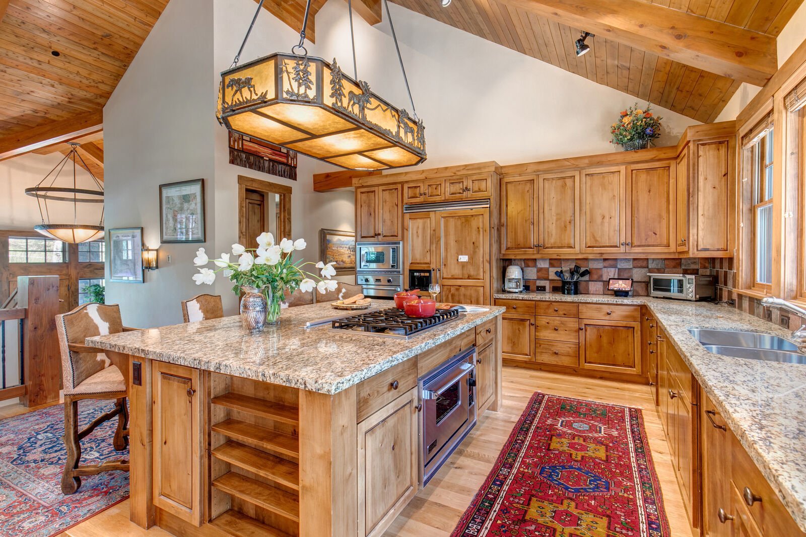 The kitchen in one of our vacation rentals near Jackson Hole Wyoming