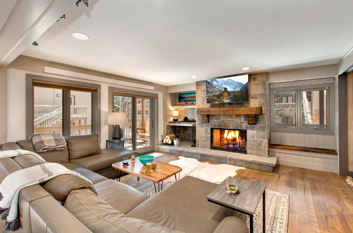 living room in our luxury home rental in Jackson Hole