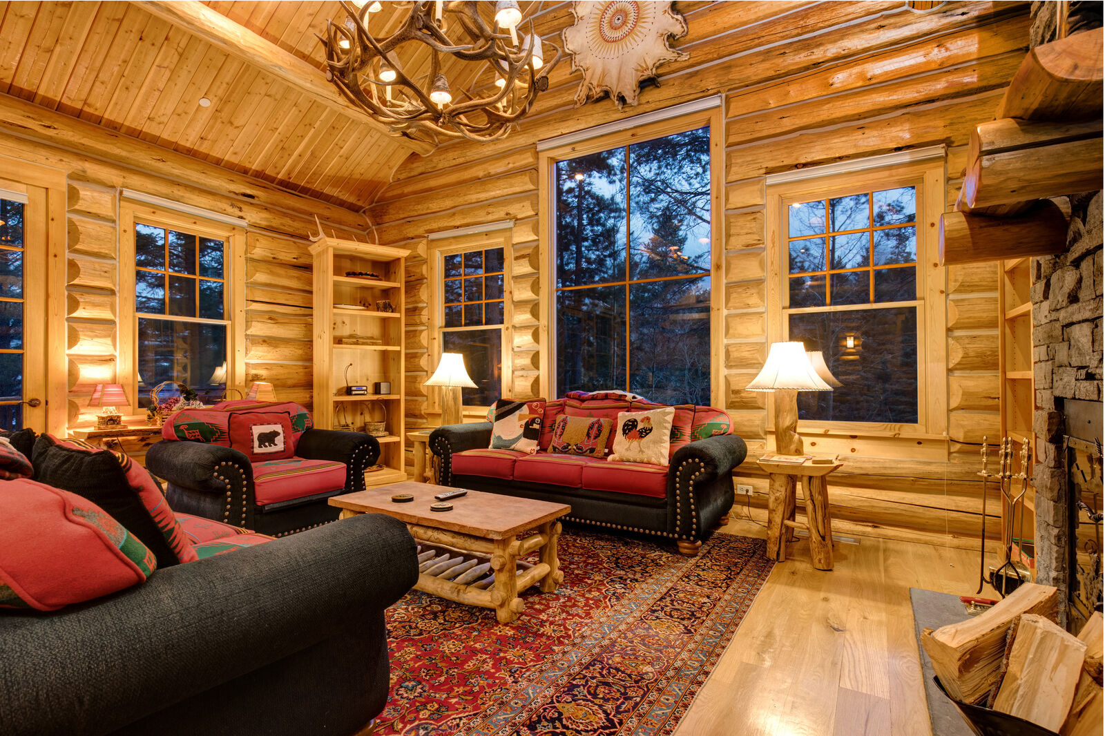 The living room in one of our Jackson hole summer rentals