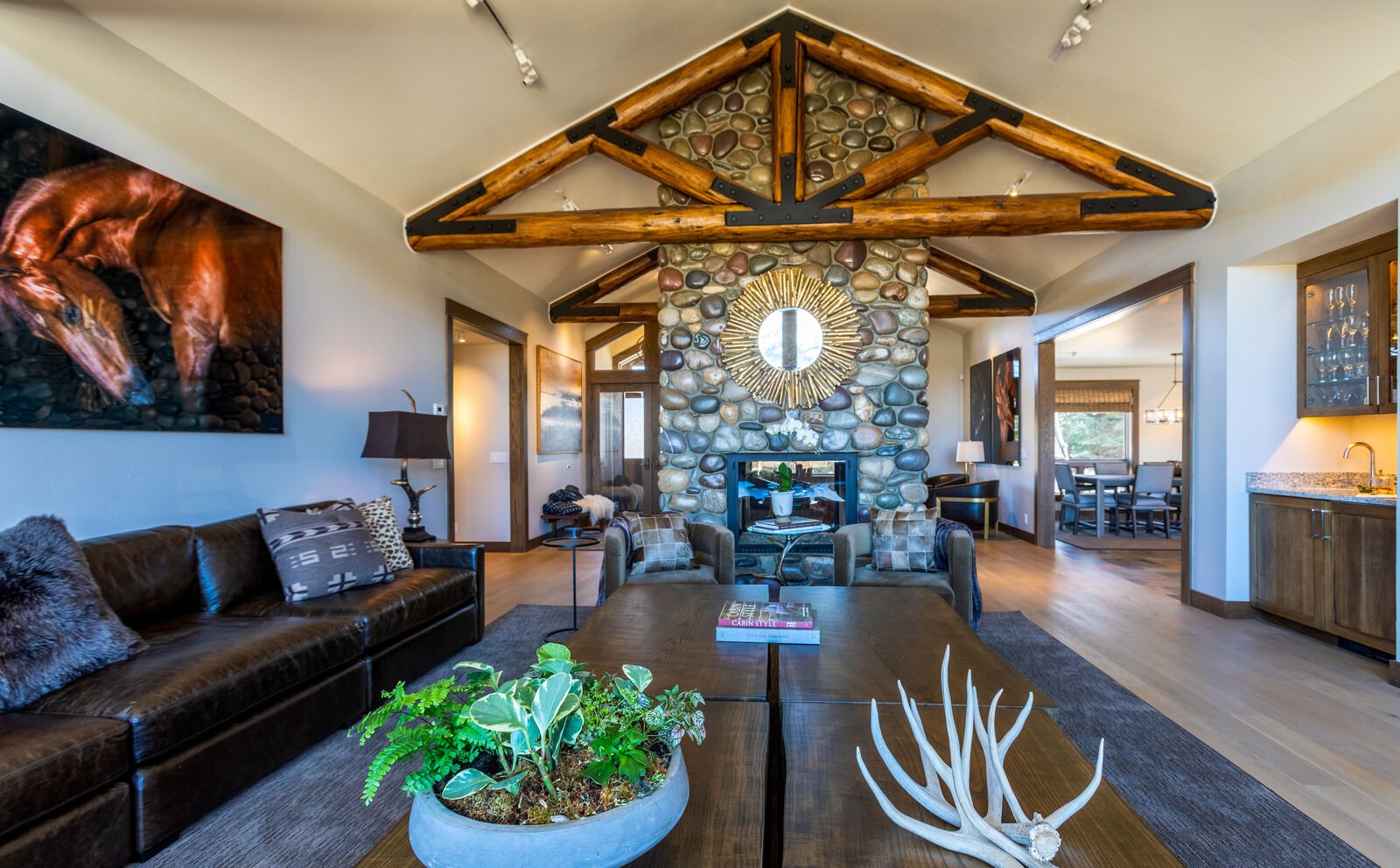 The interior of one of our cabins for rent in Jackson Hole, Wyoming